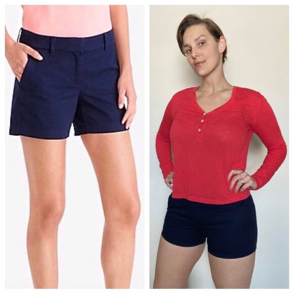 J. Crew Shorts Broken In Chino Navy Blue Cotton Preppy 6 - Picture 3 of 11